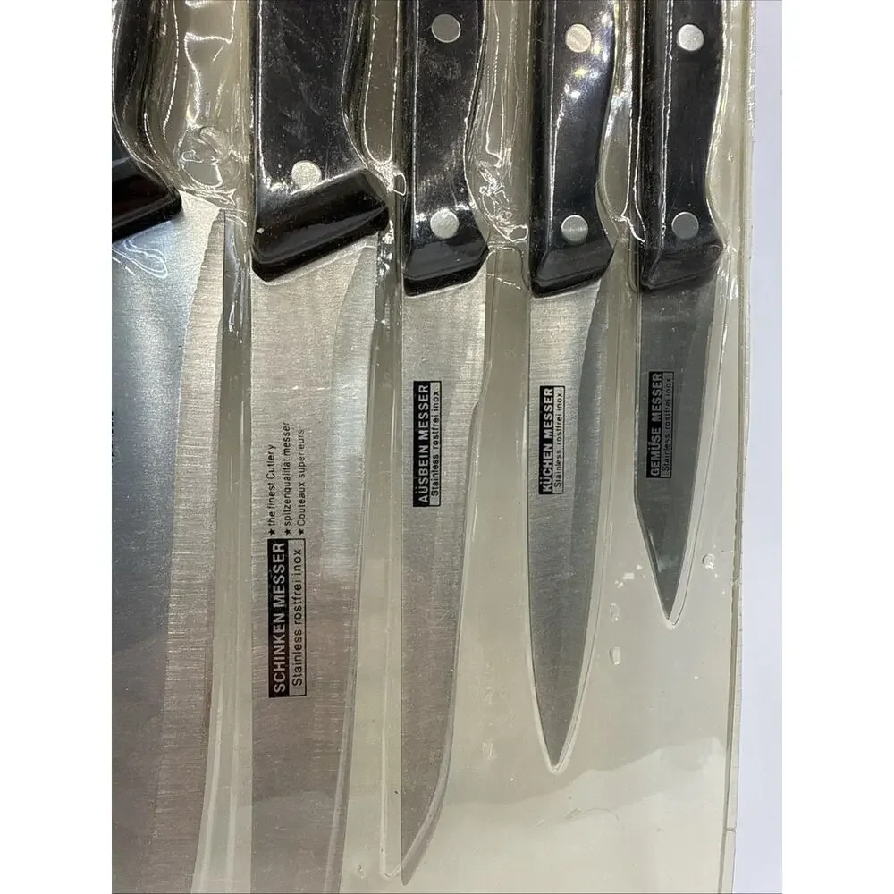 Koch Messer Set Of 5 Kitchen Knifes With Sharpening Steel *